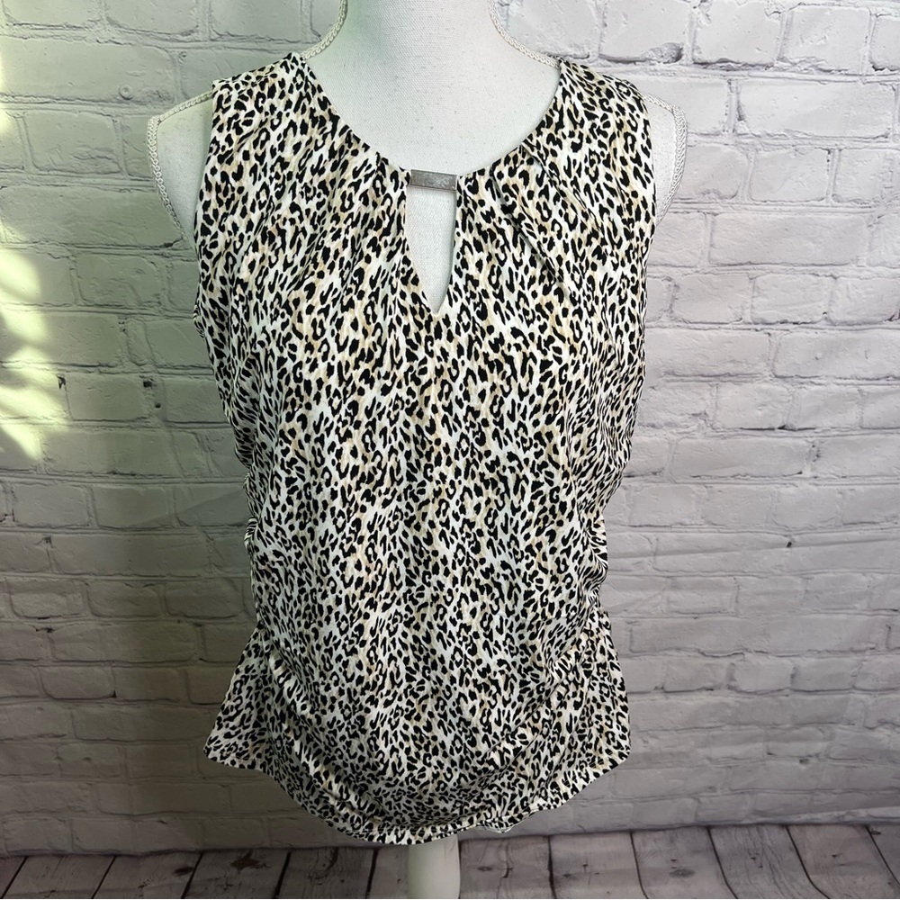 WHBM Animal Print Shell Top Large